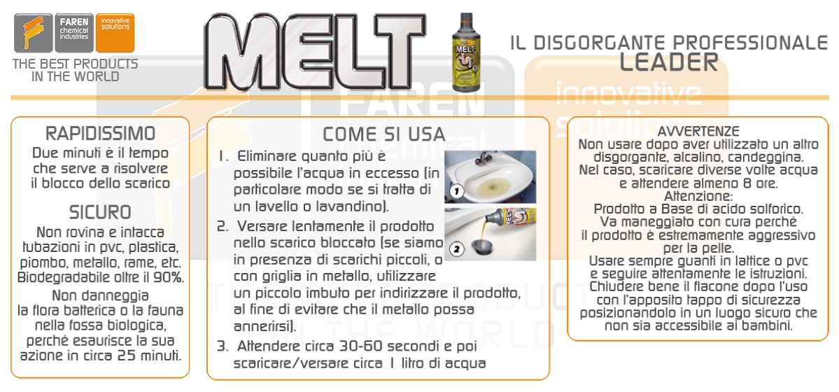 melt DISGORGANTE RAPIDO MELT PROFESSIONALE 750 ML 2pezzi 8020089708019